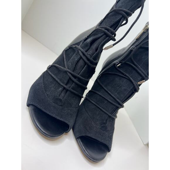 Sam Edelman Black Peep-Toe Booties, Size 8.5 - Picture 3 of 12